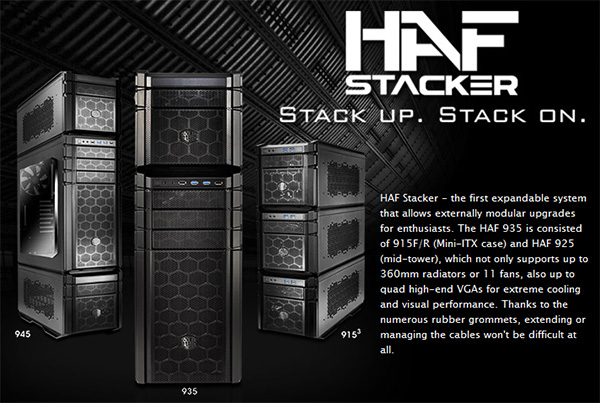 Cooler Master HAF Stacker 935: dvoupatrová skříň