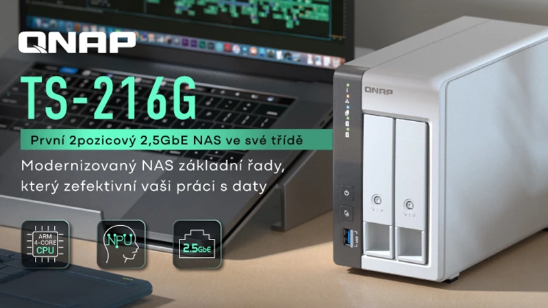QNAP TS-216G přináší do domácností NAS s 2,5GbE