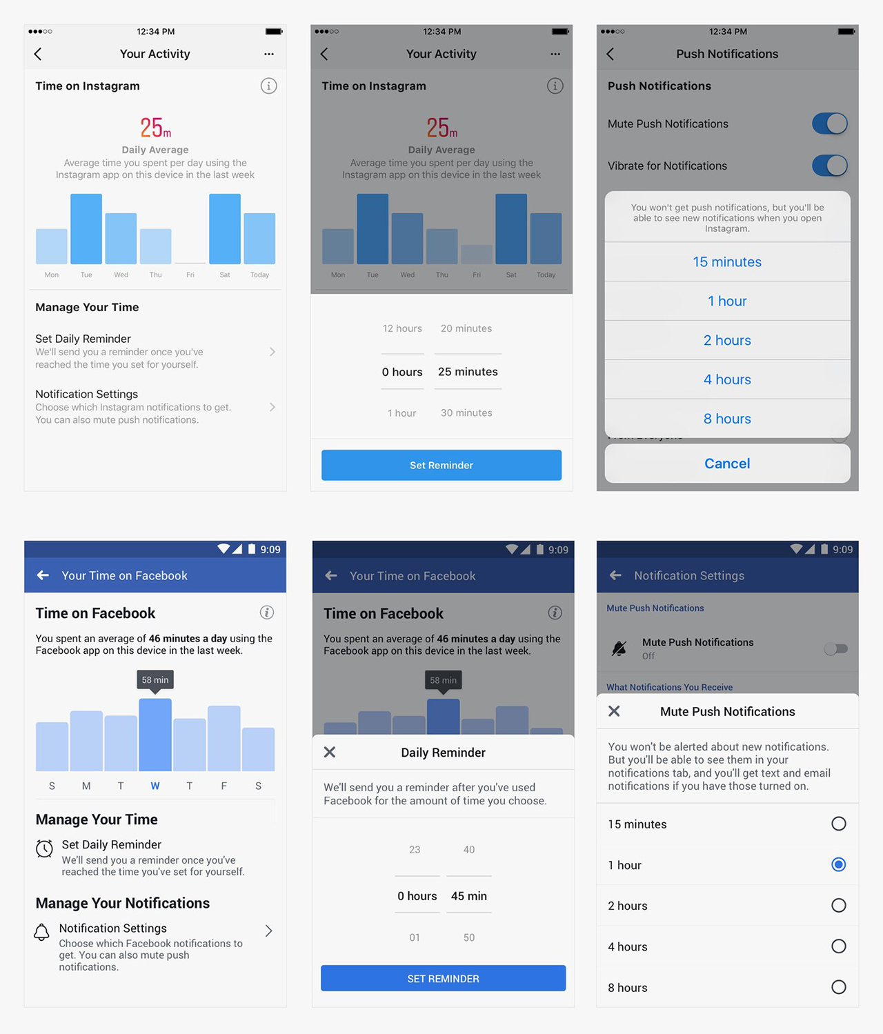 Facebook a Instagram zkontrolují čas strávený na nich