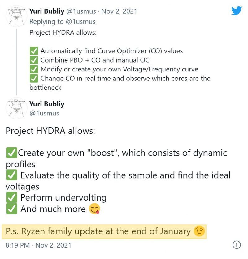 Bublijův projekt Hydra už podporuje Ryzen 6000, přijdou v lednu? 
