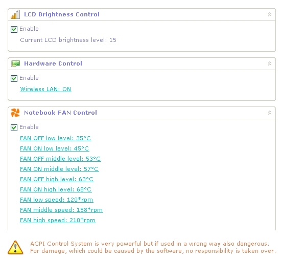 Notebook Hardware Control (NHC)