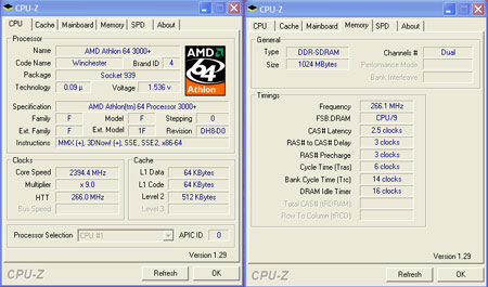 Crucial Ballistix PC3200 DDR400, 2x512MB, dual channel