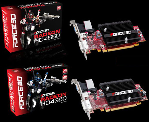 Force3D, MSI a Sapphire Radeony HD 4350 a HD 4550
