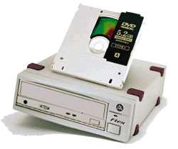 Přepisovací DVD mechanika Flex Drive.