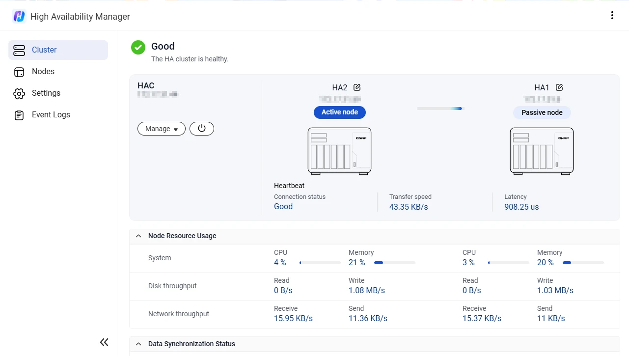 QNAP QuTS hero h6.0 - High Availability Manager