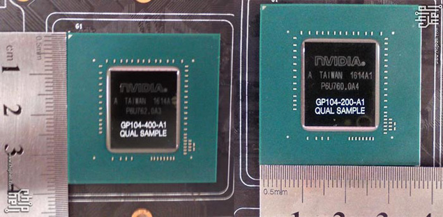 NVIDIA GP104-400 vyfocen s paměťmi GDDR5X