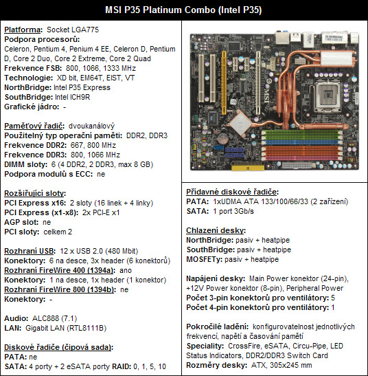 MSI P35 Platinum Combo - je libo DDR2 nebo DDR3?