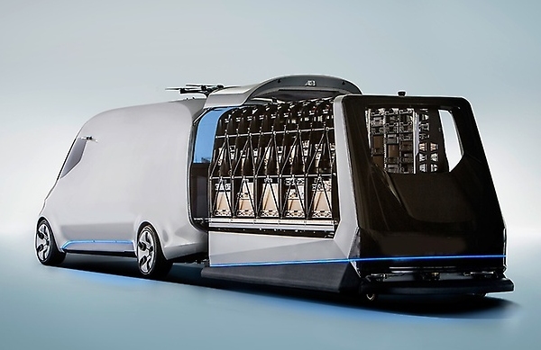 Elektrická dodávka Mercedes-Benz Vision Van s doručovatelskými drony