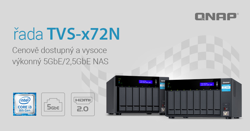 QNAP uvádí cenově výhodné NAS TVS-x72N s rychlou sítí