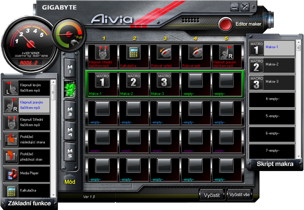 Gigabyte Aivia: makra, podsvícení i USB hub