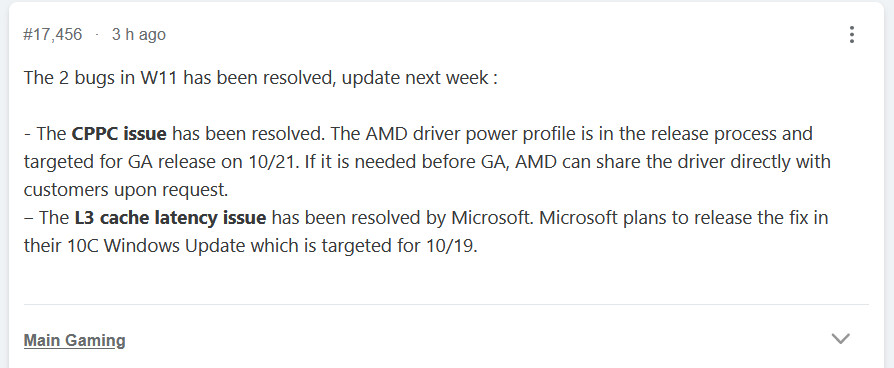 Nové záplaty pro Windows 11 ještě zhoršily výkon L3 cache procesorů Ryzen