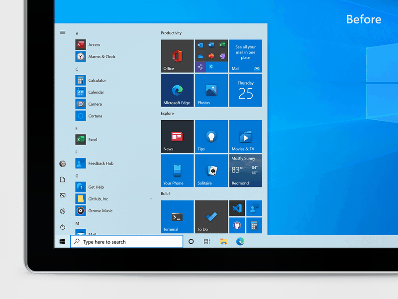 Microsoft novém sestavení Windows 10 opět mění Start Menu