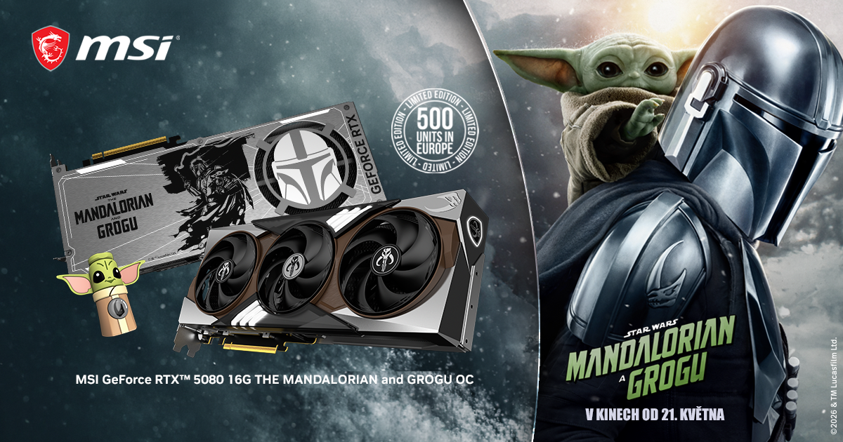 Ulovte si na Smarty.cz svůj kousek galaxie s limitovanou MSI GeForce RTX 5080 Mandalorian edition