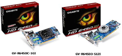 Gigabyte uvádí přetaktované Radeony HD 6450, 6570, 6670
