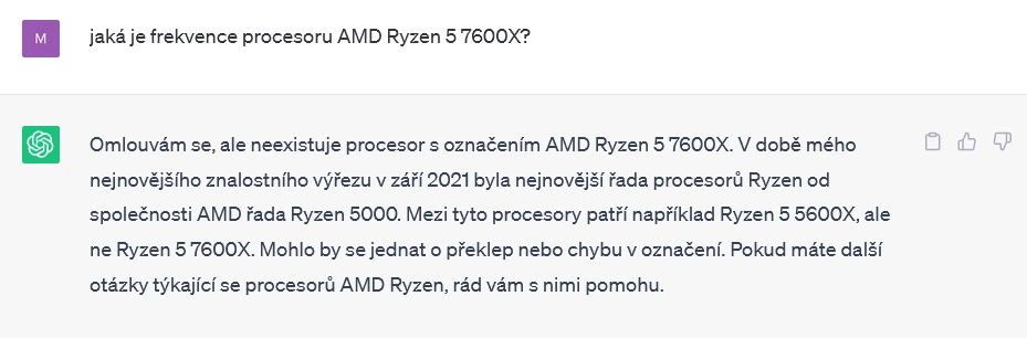 ChatGPT a Ryzen 5 7600X