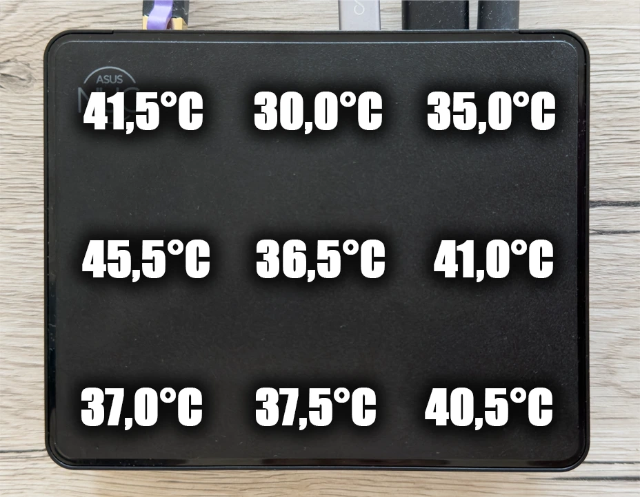 Asus NUC 16 Pro - teploty (Balanced)