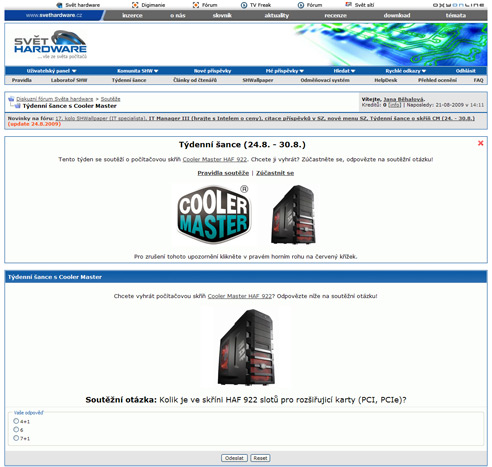 Týdenní šance s Cooler Master (7. - 13.9.)