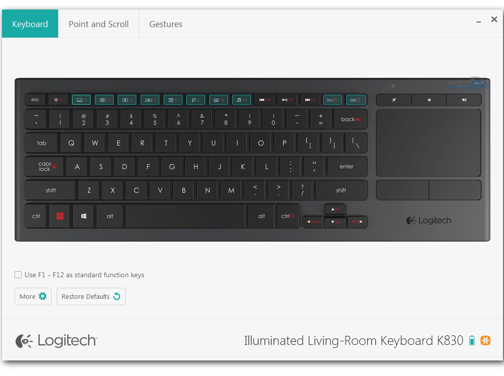 Logitech K830: klávesnice do obýváku