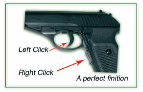 Počítačová myš ve tvaru pistole