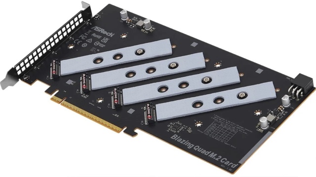 ASRock Blazing Quad M.2 pojme 4 SSD s rozhraním PCIe Gen5
