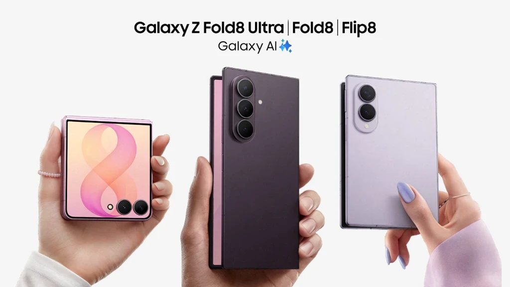 Samsung uvedl tři skládačky Z Flip8, Z Fold8 a Z Fold8 Ultra
