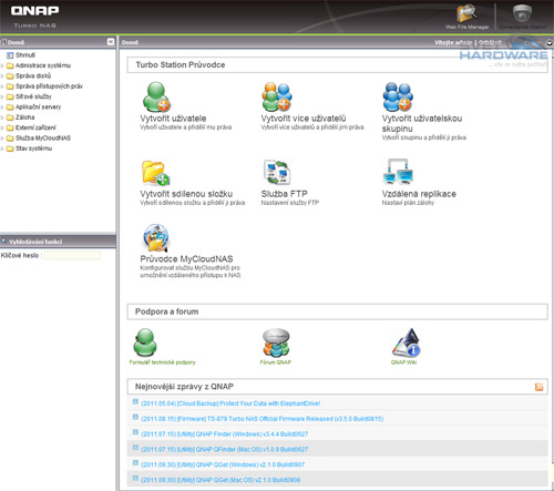 QNAP TS-879 Pro: firmware 3.5 se ukazuje