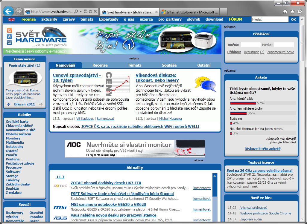Internet Explorer 9: rychlejší a jednodušší?