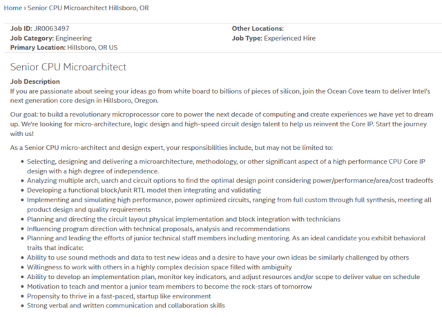 Intel připravuje vysoce výkonná CPU další generace - Ocean Cove