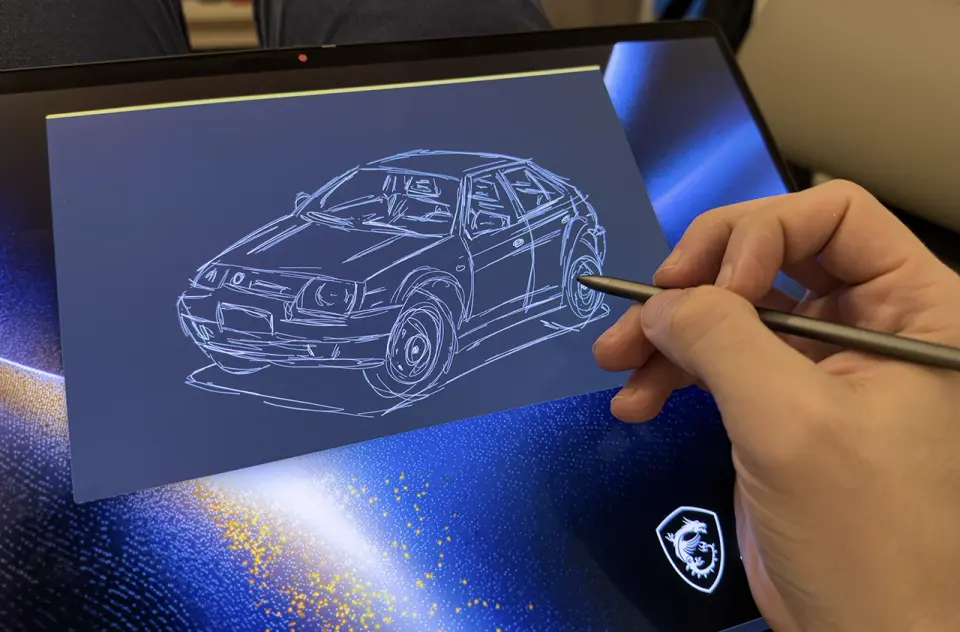 MSI Prestige 16 Flip s Nano Pen, kreslení