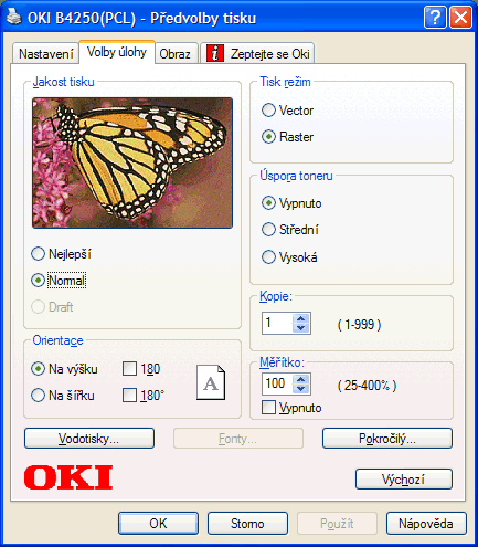 OKI B4250n: LED technologie tisku