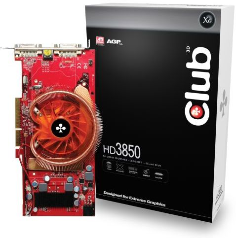 Club 3D představil Radeon HD 3850 512MB AGP Edition
