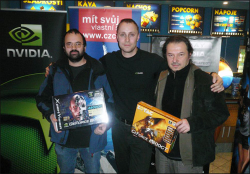 Výherci grafických karet GF8800 GT z roadshow NVIDIE v duchu Crysis v Brně
