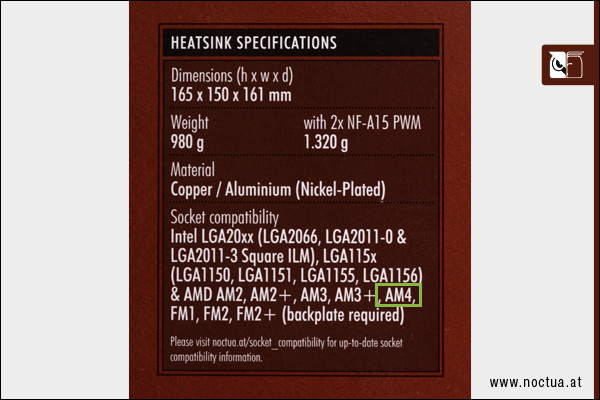 CPU chladiče Noctua nyní běžně obsahují montážní sady pro AMD AM4