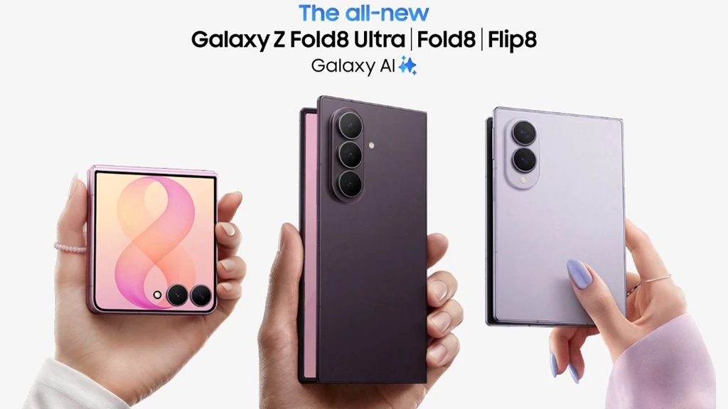Samsung uvedl tři skládačky Z Flip8, Z Fold8 a Z Fold8 Ultra