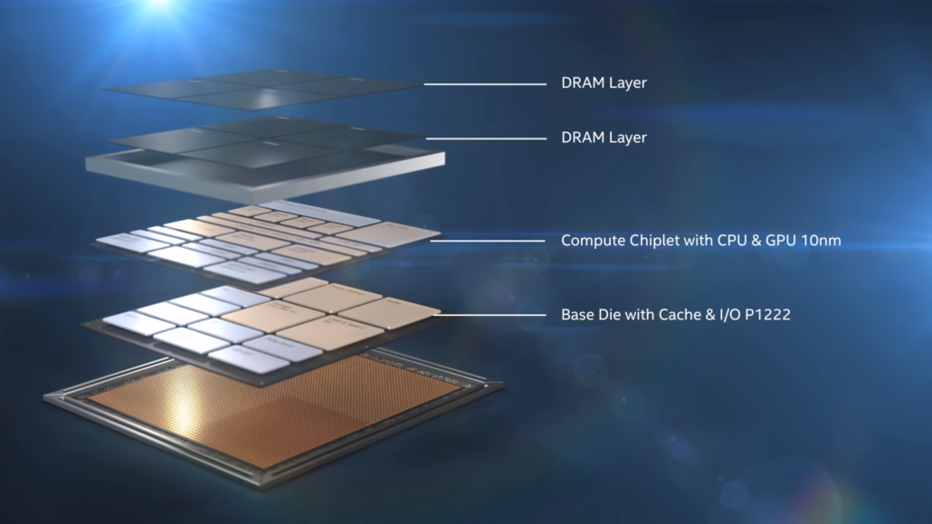 Intel Lakefield: x86 SoC ze čtyř vrstev čipů už pro letošní rok
