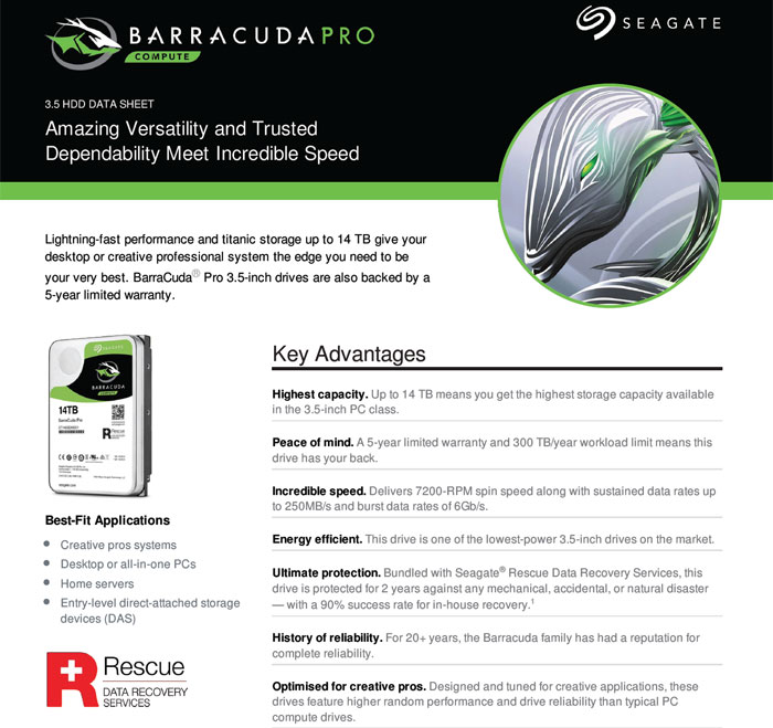 Seagate představil celé portfolio 14TB disků