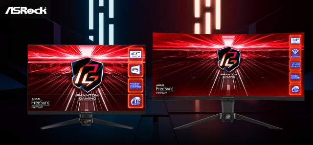 ASRock uvádí 27" a 34" herní monitory se 165 Hz, větší model má i Wi-Fi