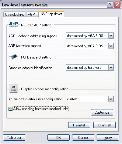 RivaTuner a aktivace pipeline na GeForce 6800