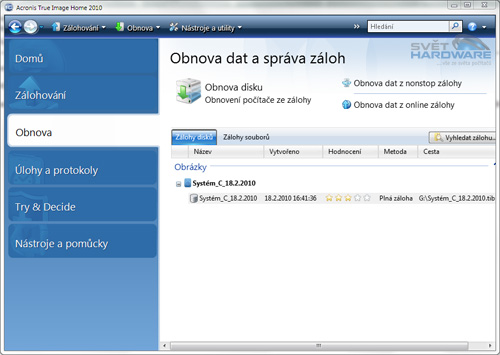 Acronis True Image Home 2010: co umí?