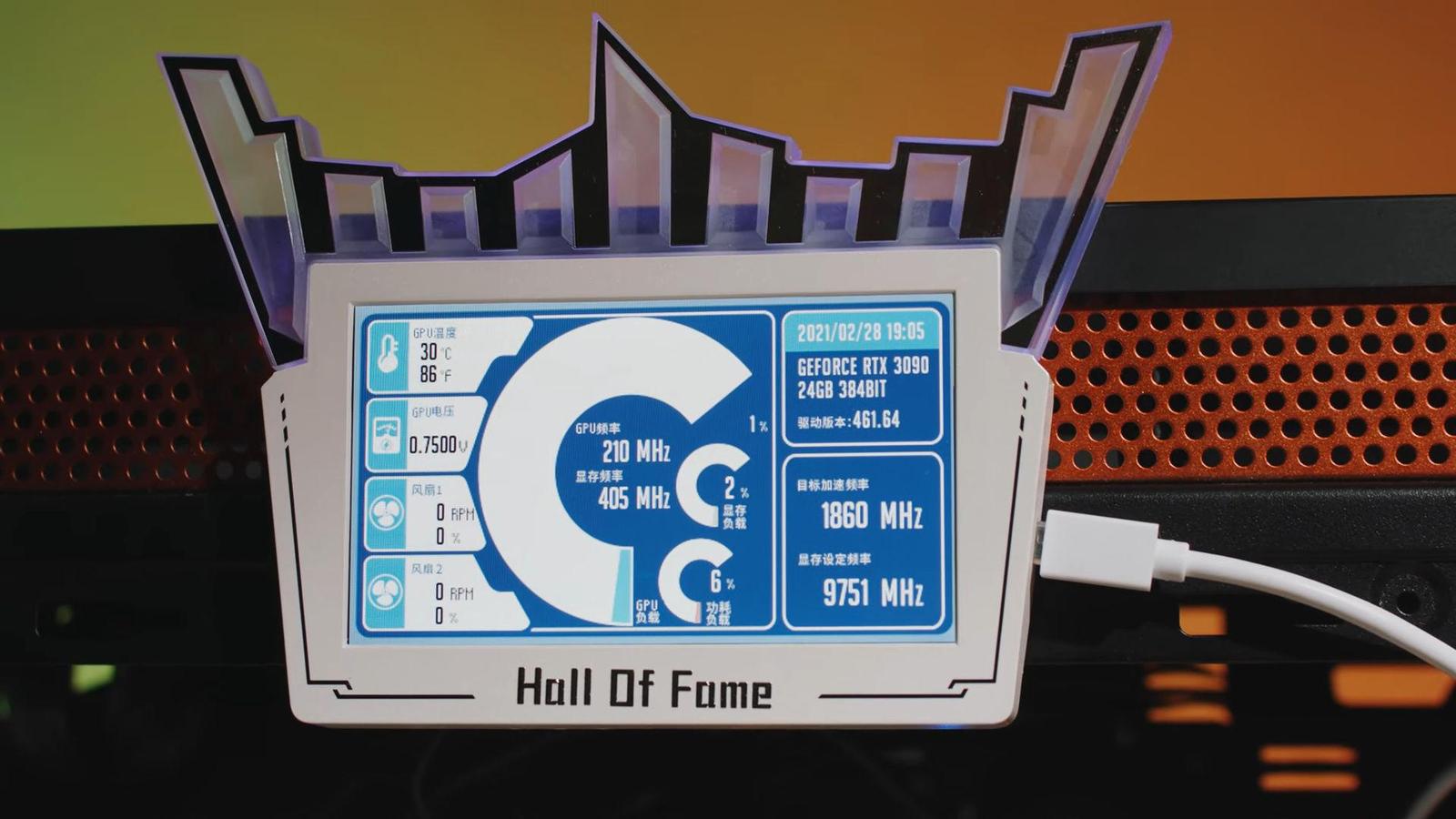 GALAX RTX 3090 HOF: karta s displejem a 1000W BIOSem