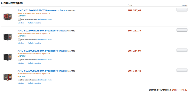 AMD Ryzen 2000 se objevily na Amazonu s nižší, než očekávanou cenou