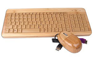 Set klávesnice a myši s dřevěným designem