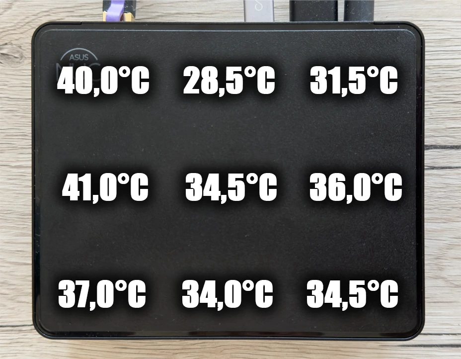 Asus NUC 16 Pro - teploty (Performance)