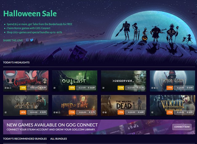 GOG a Steam spouští Halloweenský výprodej