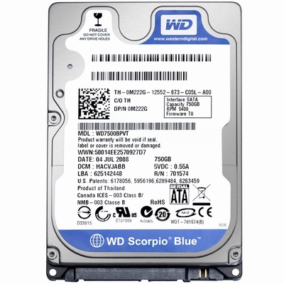 WD představuje 750GB mobilní pevný disk s vysokou hustotou zápisu