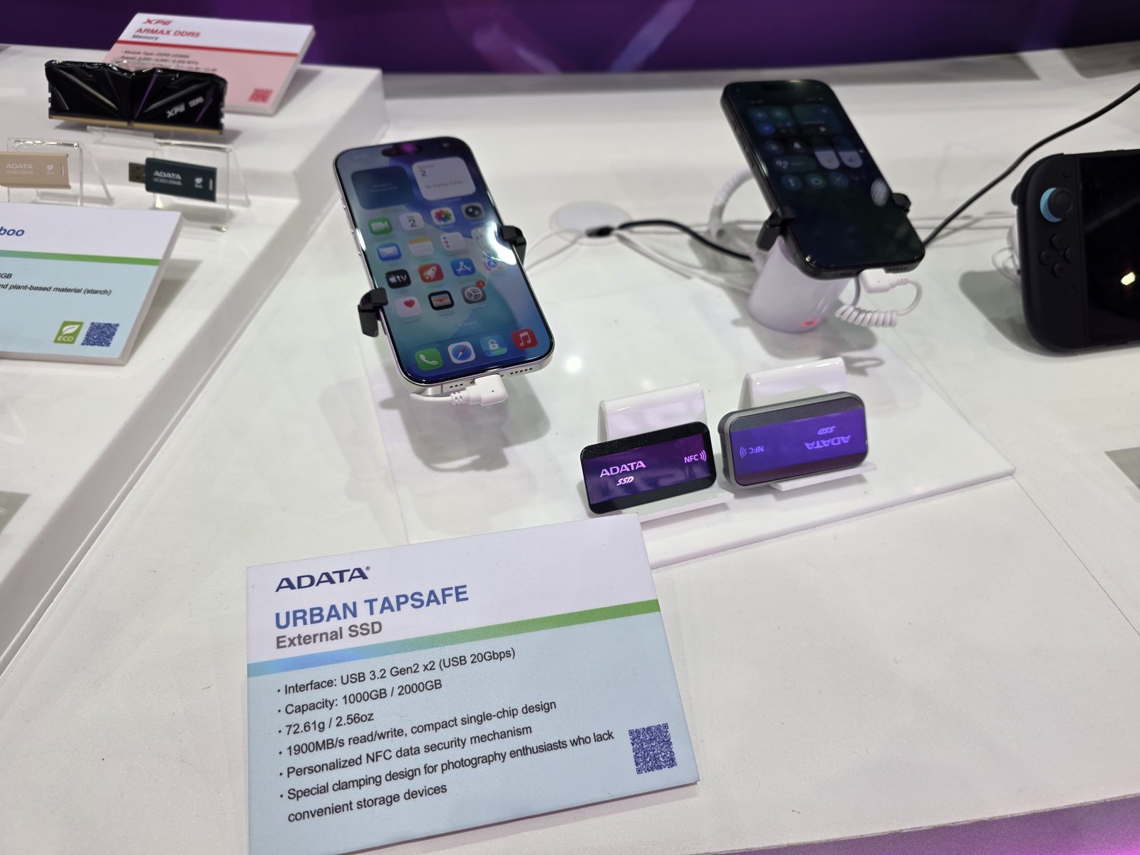 Adata na Computexu ukázala Urban Tapsafe SSD, odemyká se přes NFC telefonem
