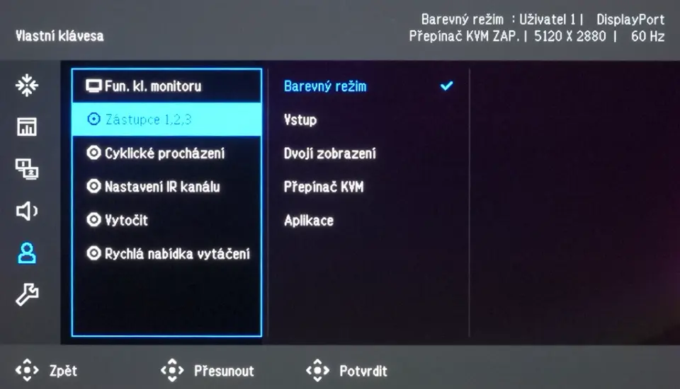 BenQ PD2730S - OSD (nastavení HotKey Puck)