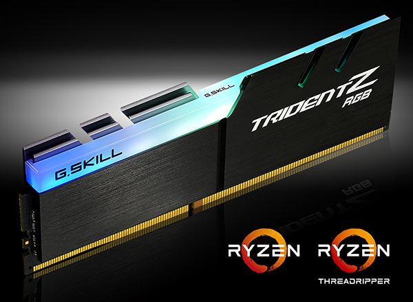 G.Skill uvedl DDR4 moduly Trident Z RGB optimalizované pro AMD