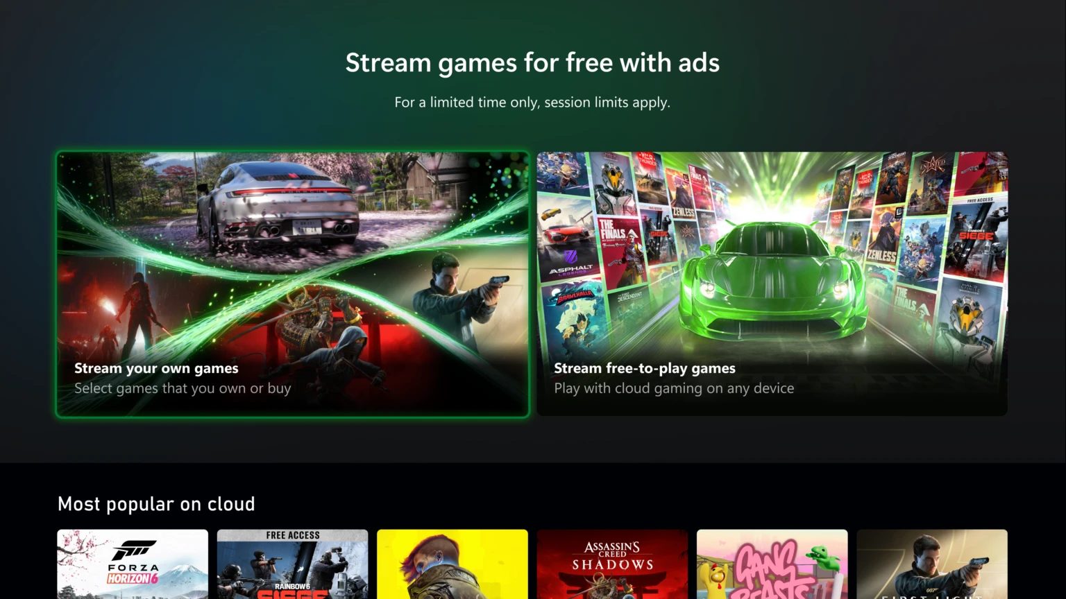 Microsoft testuje bezplatné streamování Xbox her za reklamy