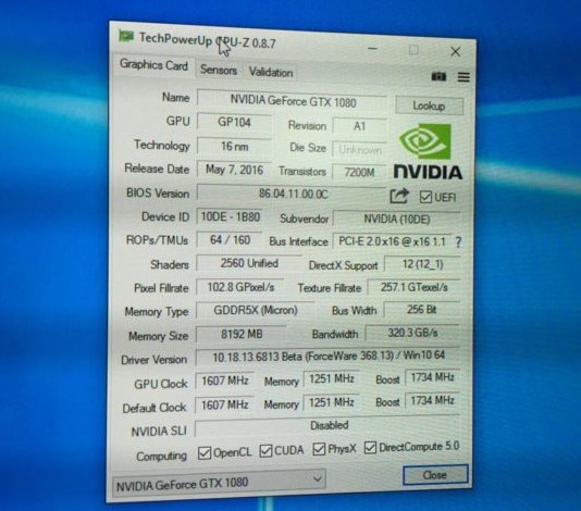 GeForce GTX 1080 ukazuje svůj výkon a finální specifikace